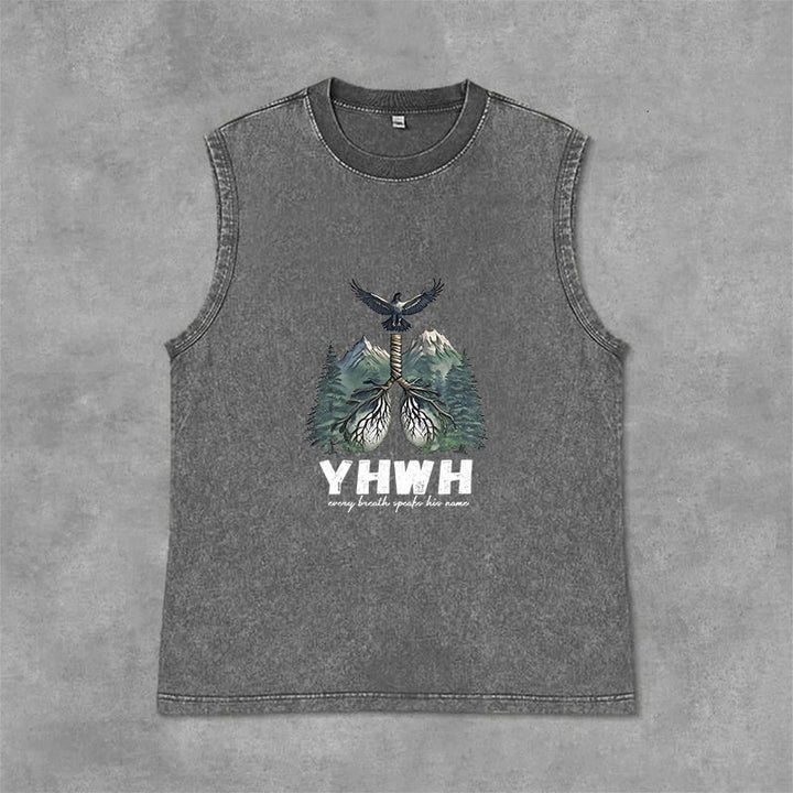 Christianartworkshop YHWH Atem des Lebens Glaubensbekenntnis Unisex-Tanktop - Grau - 2XL - image 12