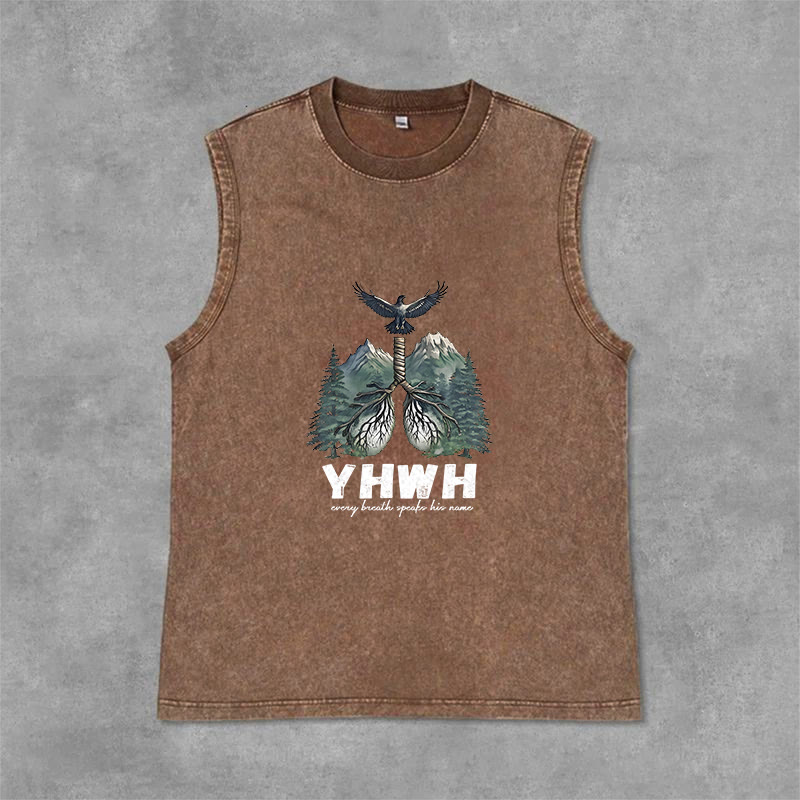 Christianartworkshop YHWH Atem des Lebens Glaubensbekenntnis Unisex-Tanktop - Braun - 2XL - image 6