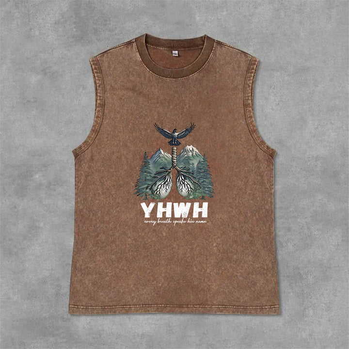 Christianartworkshop YHWH Atem des Lebens Glaubensbekenntnis Unisex-Tanktop - Braun - 2XL - image 6