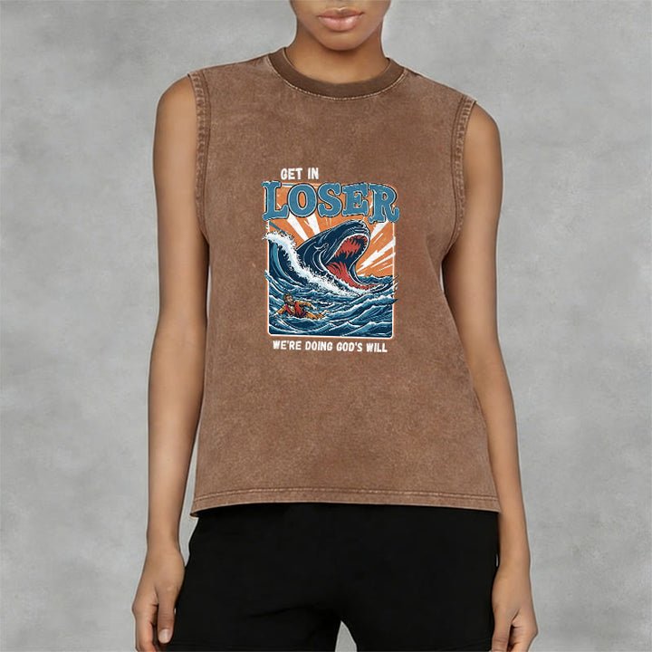 Christianartworkshop Steig ein, Verlierer! Wir tun Gottes Willen! Jonah Unisex-Tanktop (gewaschen) - image 11