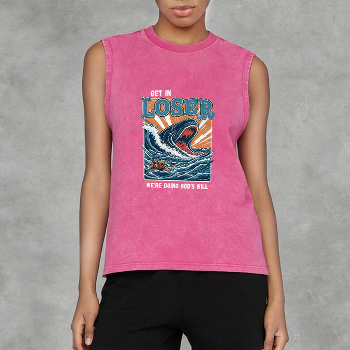 Christianartworkshop Steig ein, Verlierer! Wir tun Gottes Willen! Jonah Unisex-Tanktop (gewaschen) - image 8