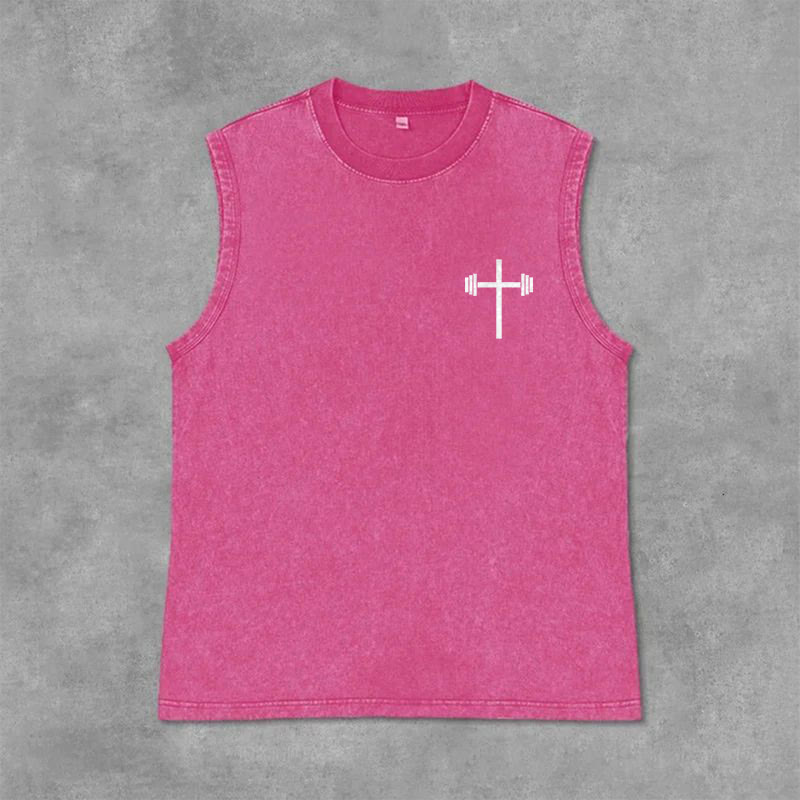 Christianartworkshop Philippians 4:13 Hantelkreuz Unisex-Tanktop (gewaschen) - image 34