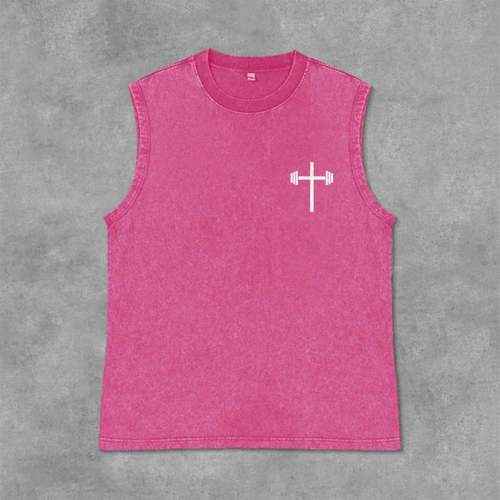 Christianartworkshop Philippians 4:13 Hantelkreuz Unisex-Tanktop (gewaschen) - image 34