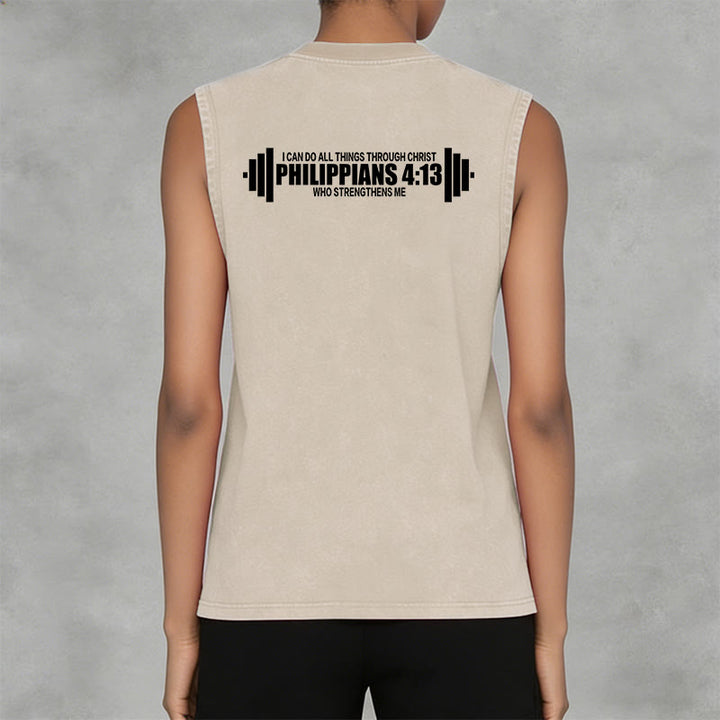 Christianartworkshop Philippians 4:13 Hantelkreuz Unisex-Tanktop (gewaschen) - image 17