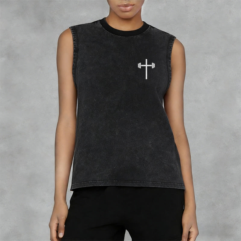 Christianartworkshop Philippians 4:13 Hantelkreuz Unisex-Tanktop (gewaschen) - image 11