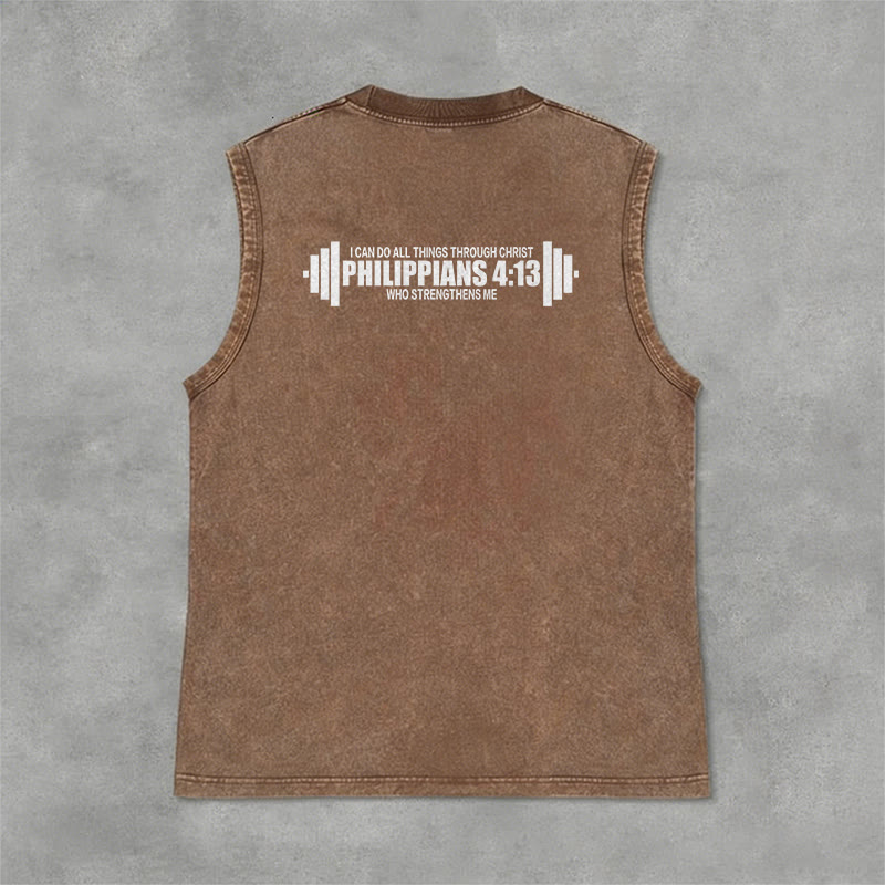 Christianartworkshop Philippians 4:13 Hantelkreuz Unisex-Tanktop (gewaschen) - image 26