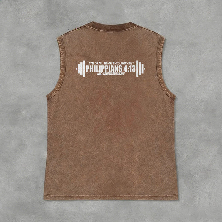 Christianartworkshop Philippians 4:13 Hantelkreuz Unisex-Tanktop (gewaschen) - image 26
