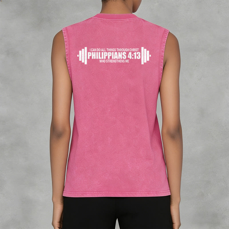 Christianartworkshop Philippians 4:13 Hantelkreuz Unisex-Tanktop (gewaschen) - image 31