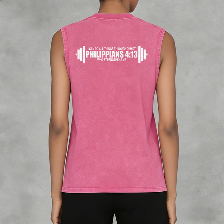 Christianartworkshop Philippians 4:13 Hantelkreuz Unisex-Tanktop (gewaschen) - image 31