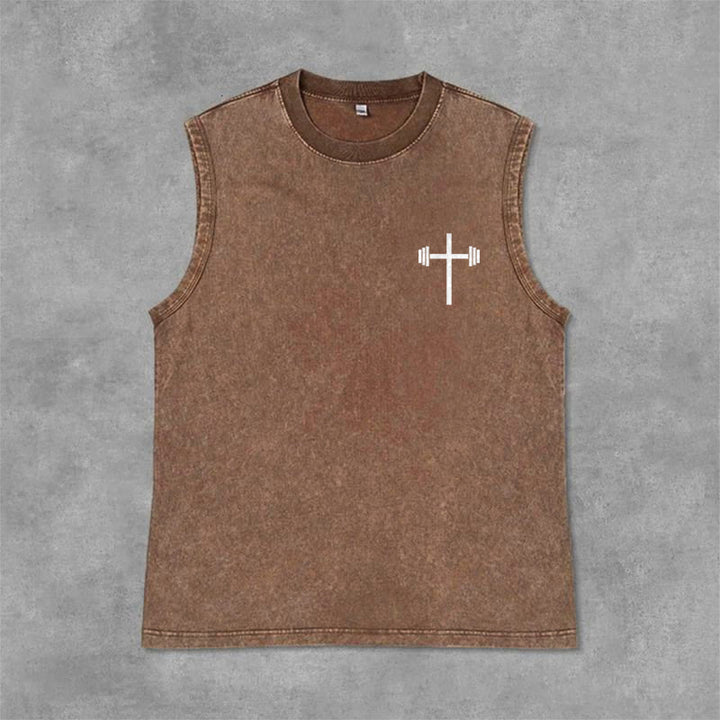 Christianartworkshop Philippians 4:13 Hantelkreuz Unisex-Tanktop (gewaschen) - image 27