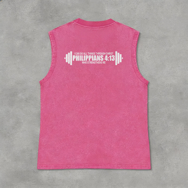 Christianartworkshop Philippians 4:13 Hantelkreuz Unisex-Tanktop (gewaschen) - image 33