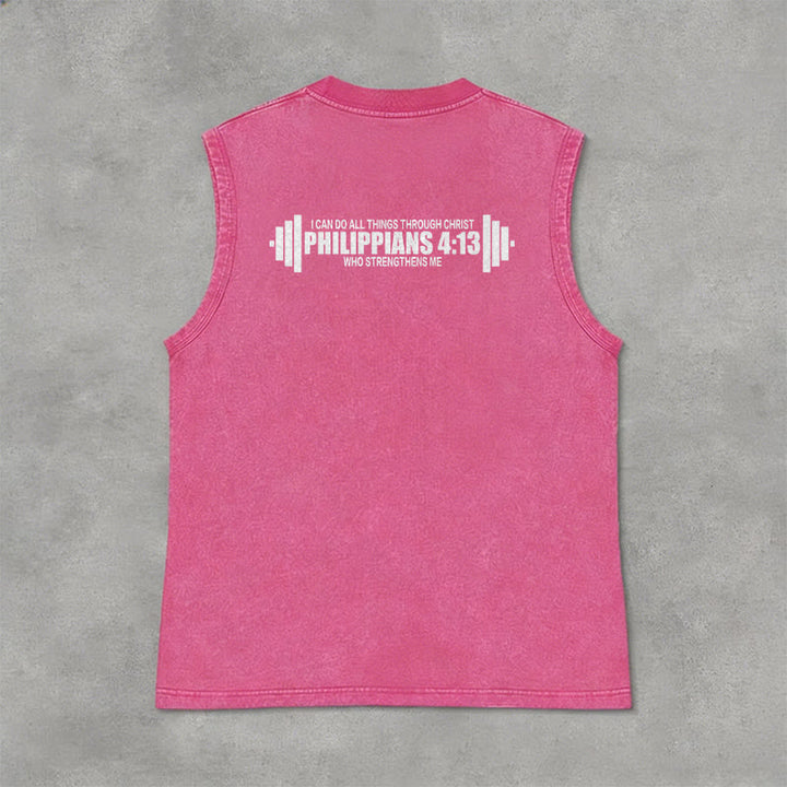 Christianartworkshop Philippians 4:13 Hantelkreuz Unisex-Tanktop (gewaschen) - image 33
