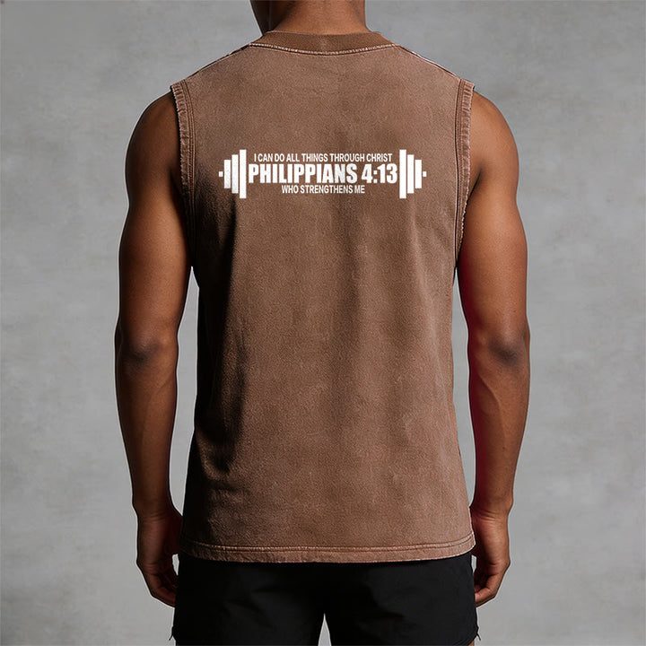 Christianartworkshop Philippians 4:13 Hantelkreuz Unisex-Tanktop (gewaschen) - image 22
