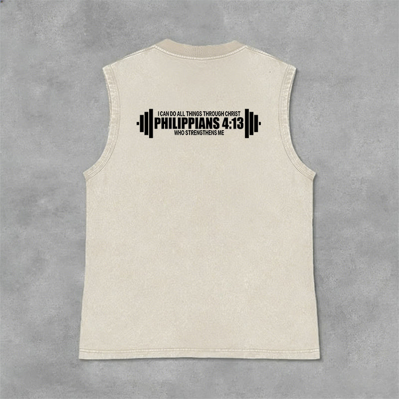 Christianartworkshop Philippians 4:13 Hantelkreuz Unisex-Tanktop (gewaschen) - image 19
