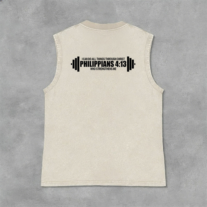 Christianartworkshop Philippians 4:13 Hantelkreuz Unisex-Tanktop (gewaschen) - image 19