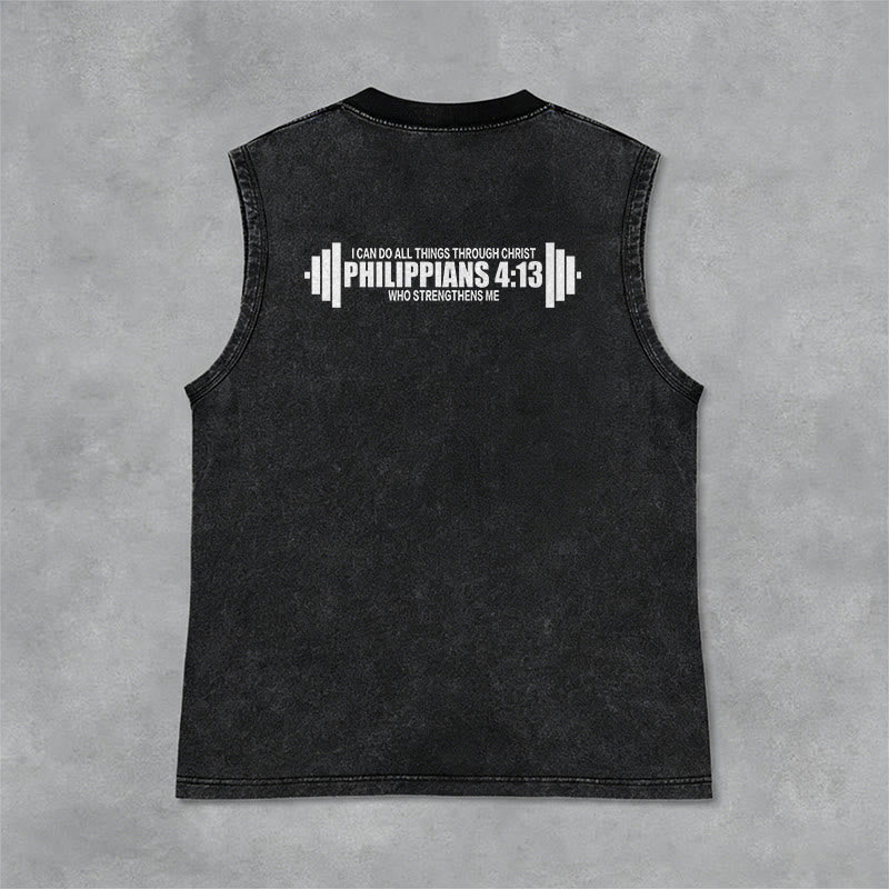 Christianartworkshop Philippians 4:13 Hantelkreuz Unisex-Tanktop (gewaschen) - image 12