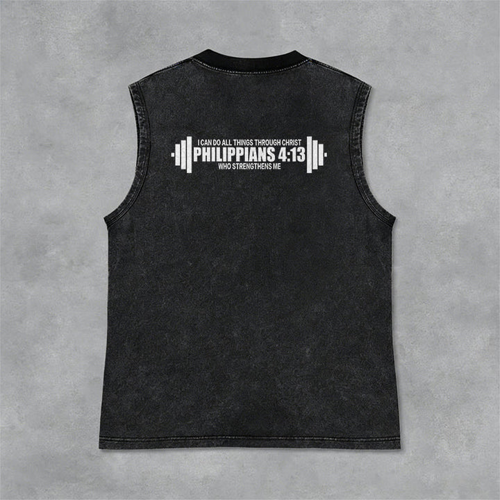 Christianartworkshop Philippians 4:13 Hantelkreuz Unisex-Tanktop (gewaschen) - image 12