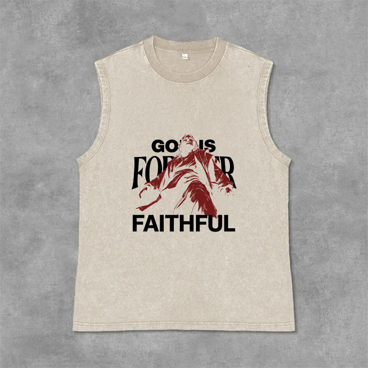 Christianartworkshop Gott ist für immer treu Unisex-Tanktop - Beige - 2XL - image 12