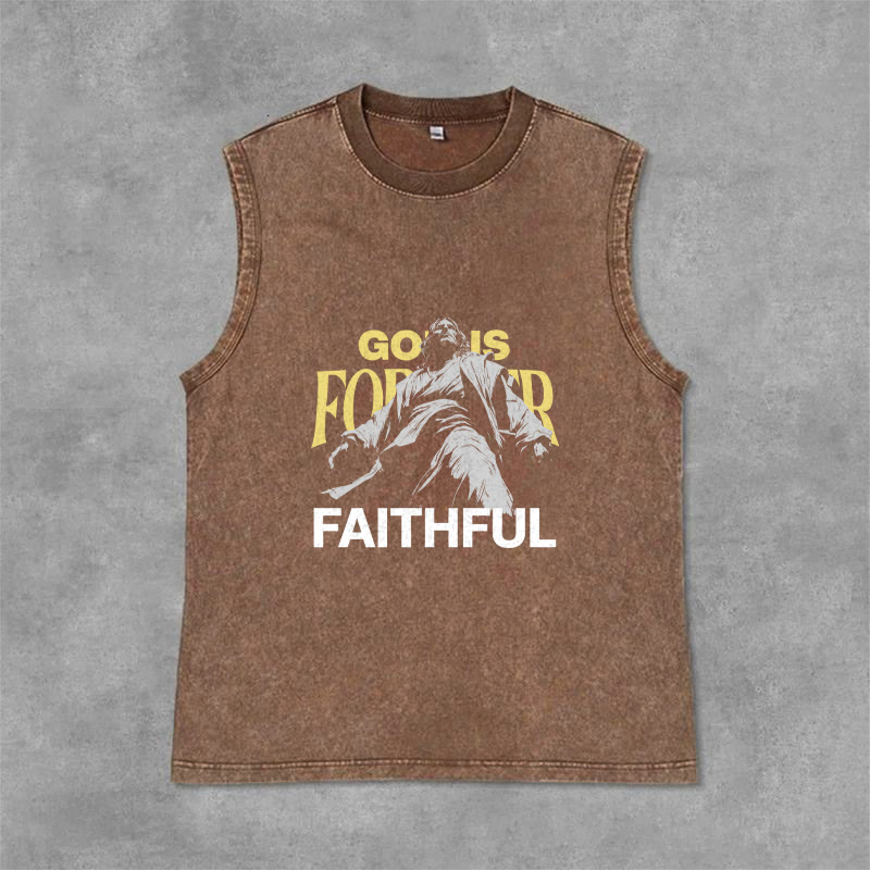 Christianartworkshop Gott ist für immer treu Unisex-Tanktop - Braun - 2XL - image 0