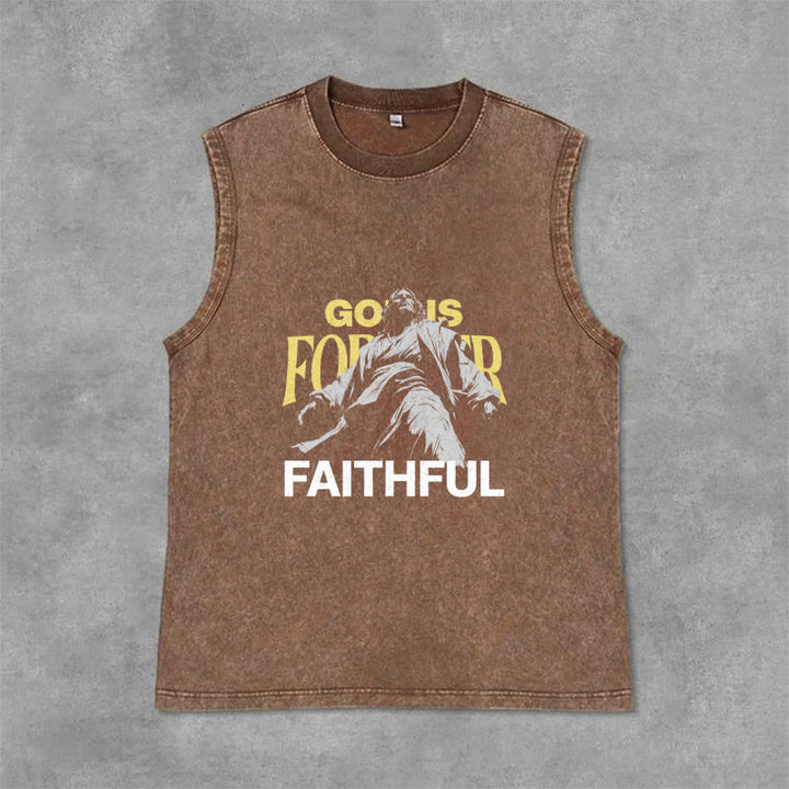 Christianartworkshop Gott ist für immer treu Unisex-Tanktop - Braun - 2XL - image 0
