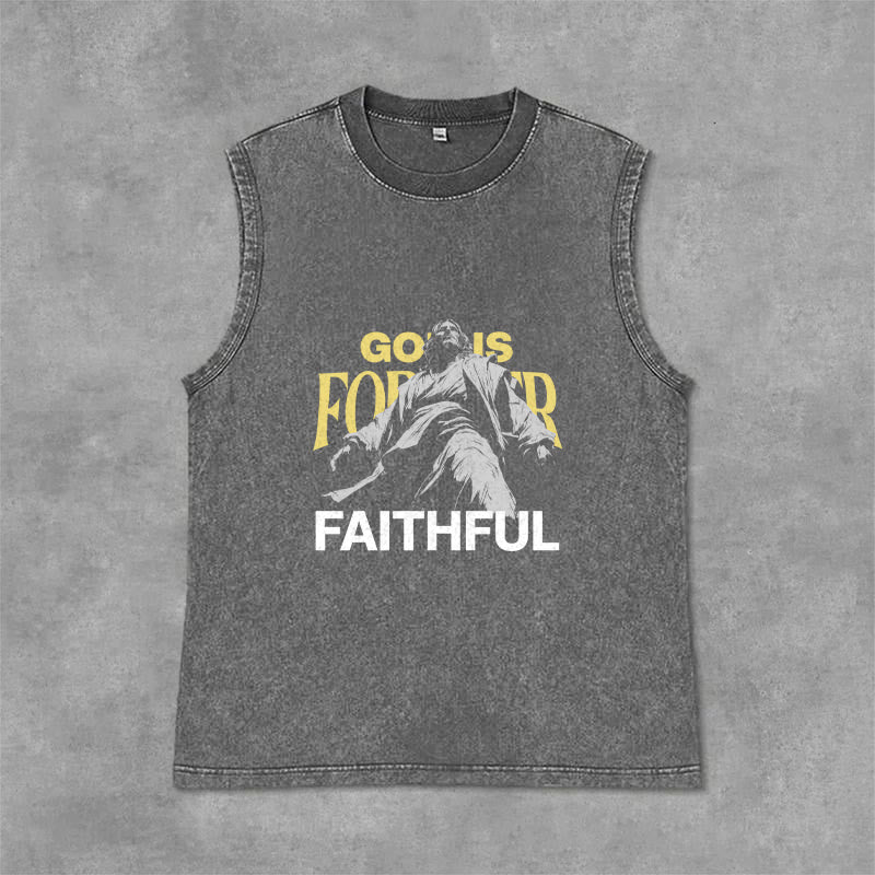 Christianartworkshop Gott ist für immer treu Unisex-Tanktop - Grau - 2XL - image 3
