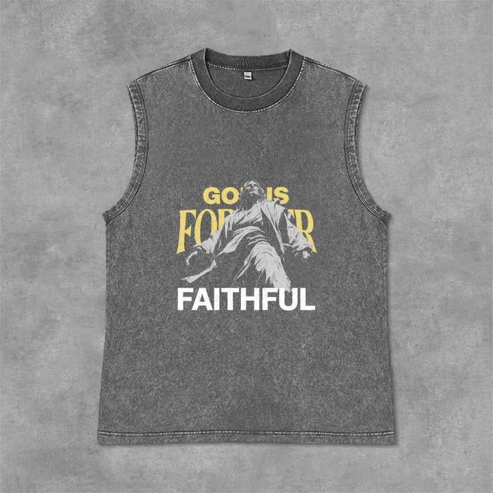 Christianartworkshop Gott ist für immer treu Unisex-Tanktop - Grau - 2XL - image 3