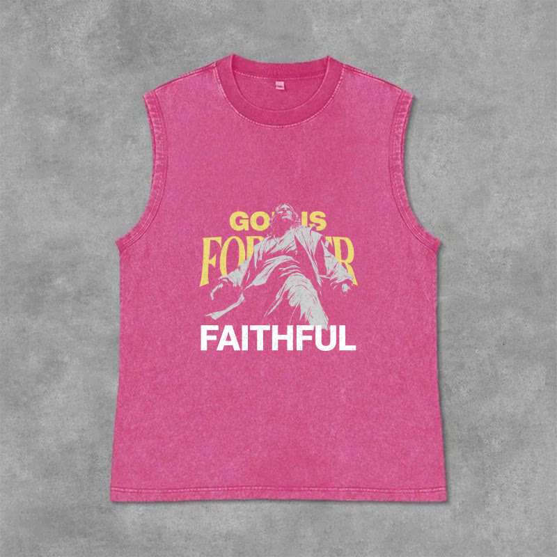 Christianartworkshop Gott ist für immer treu Unisex-Tanktop - Rosa - 2XL - image 9