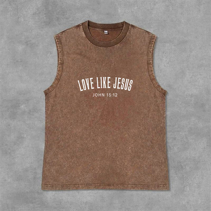 Christianartworkshop „Liebe wie Jesus“ Johannes 15,12 Unisex-Tanktop (vorgewaschen) - Braun - 2XL - image 12