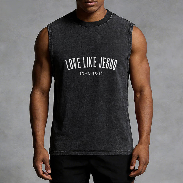 Christianartworkshop „Liebe wie Jesus“ Johannes 15,12 Unisex-Tanktop (vorgewaschen) - image 7
