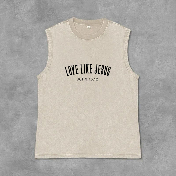 Christianartworkshop „Liebe wie Jesus“ Johannes 15,12 Unisex-Tanktop (vorgewaschen) - Beige - 2XL - image 3
