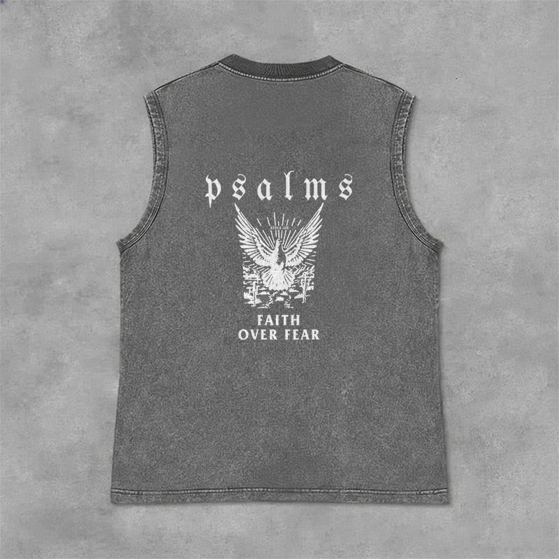 Christianartworkshop Psalmen Glaube statt Angst Glaubensbekenntnis Unisex-Tanktop - Grau - 2XL - image 3