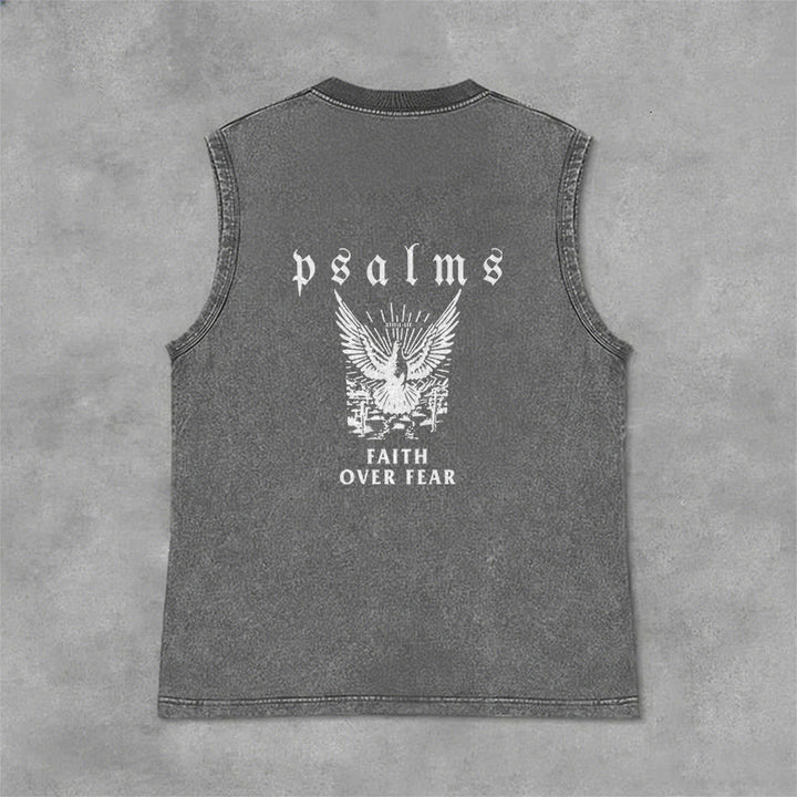 Christianartworkshop Psalmen Glaube statt Angst Glaubensbekenntnis Unisex-Tanktop - Grau - 2XL - image 3