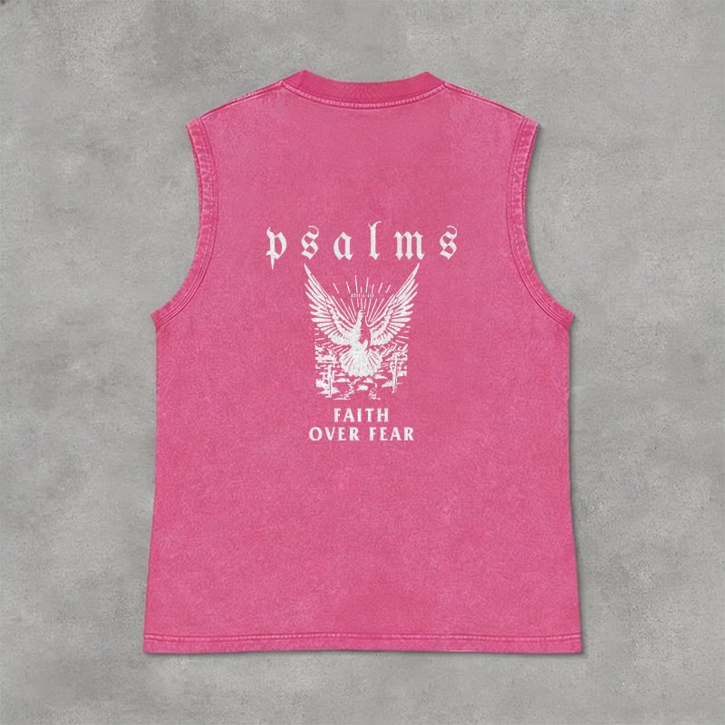 Christianartworkshop Psalmen Glaube statt Angst Glaubensbekenntnis Unisex-Tanktop - Rosa - 2XL - image 12