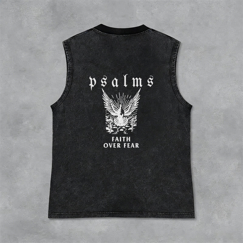 Christianartworkshop Psalmen Glaube statt Angst Glaubensbekenntnis Unisex-Tanktop - Schwarz - 2XL - image 6