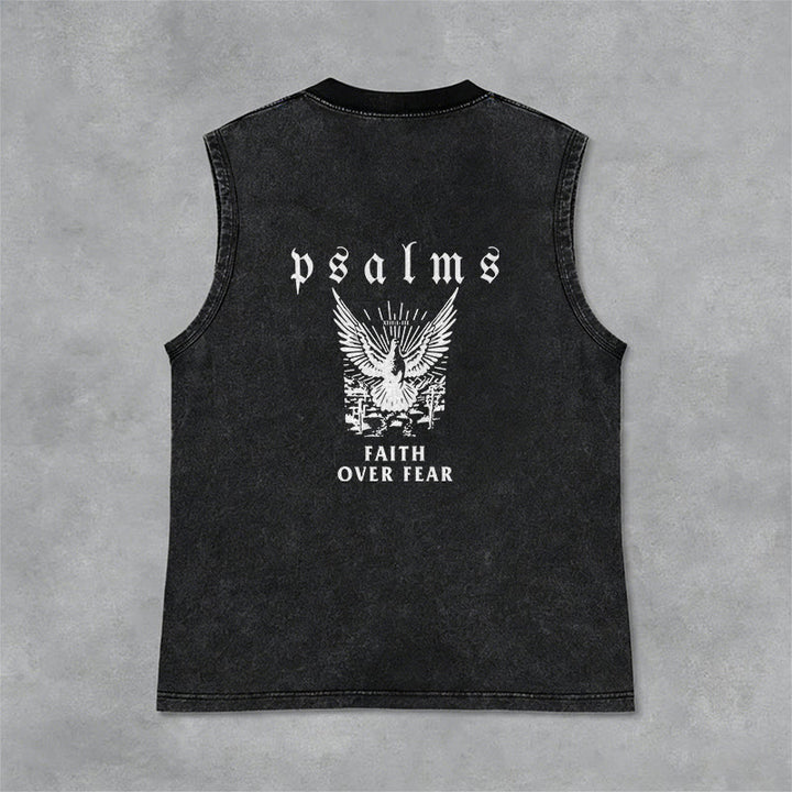 Christianartworkshop Psalmen Glaube statt Angst Glaubensbekenntnis Unisex-Tanktop - Schwarz - 2XL - image 6