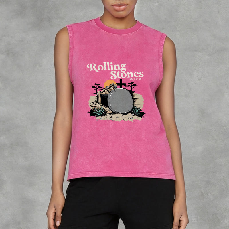 Christianartworkshop „He Is Risen“ Rolling Stones Unisex-Tanktop (gewaschen) - image 14