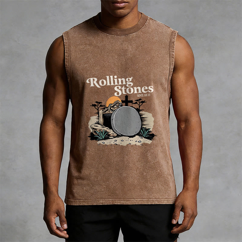 Christianartworkshop „He Is Risen“ Rolling Stones Unisex-Tanktop (gewaschen) - image 7