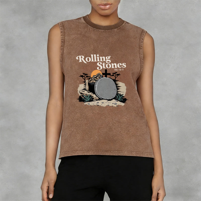 Christianartworkshop „He Is Risen“ Rolling Stones Unisex-Tanktop (gewaschen) - image 8
