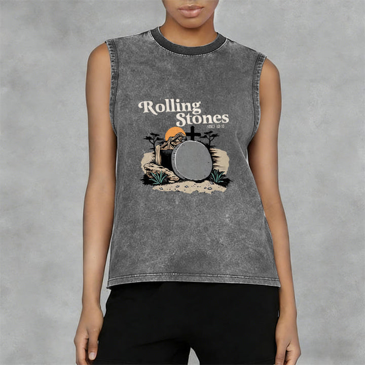 Christianartworkshop „He Is Risen“ Rolling Stones Unisex-Tanktop (gewaschen) - image 11