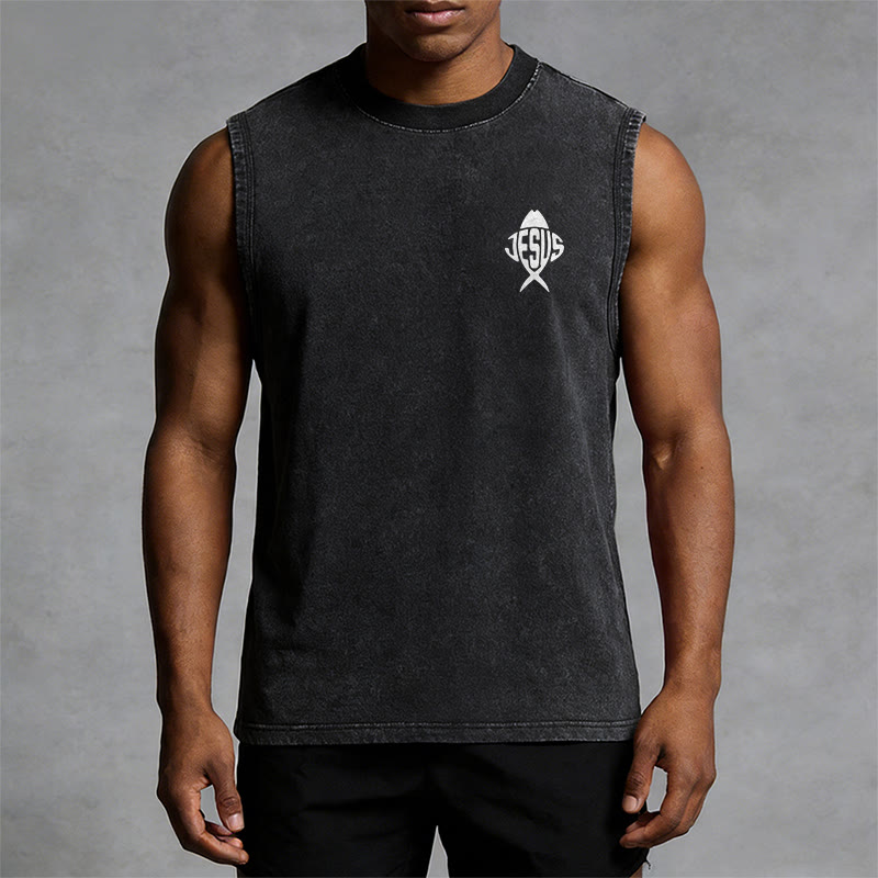 Christianartworkshop Mit Gott ist alles möglich Anchor Unisex-Tanktop (gewaschen) - image 9
