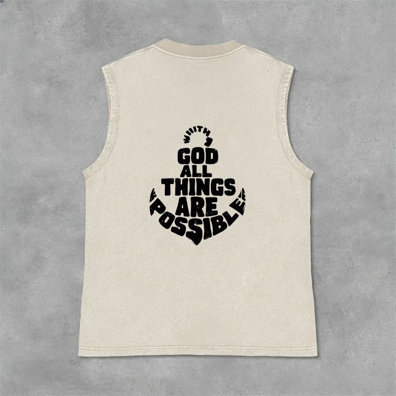 Christianartworkshop Mit Gott ist alles möglich Anchor Unisex-Tanktop (gewaschen) - image 33