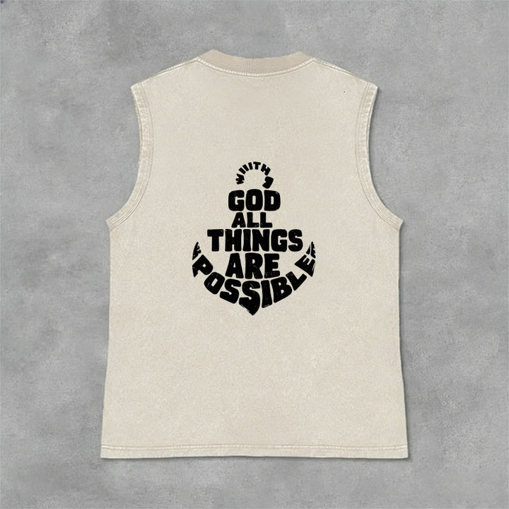 Christianartworkshop Mit Gott ist alles möglich Anchor Unisex-Tanktop (gewaschen) - image 33