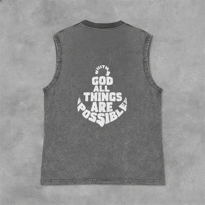 Christianartworkshop Mit Gott ist alles möglich Anchor Unisex-Tanktop (gewaschen) - image 26