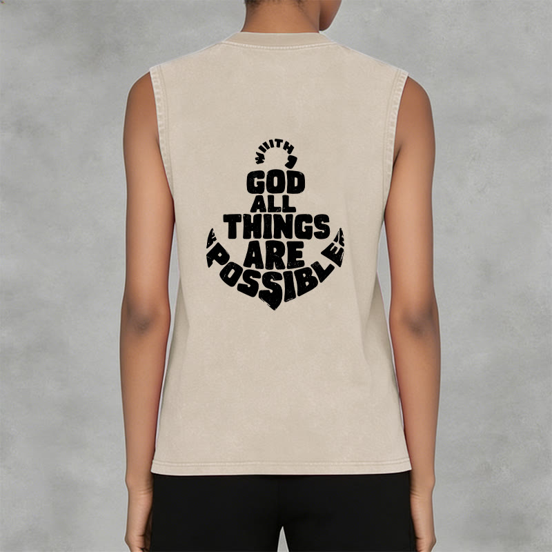 Christianartworkshop Mit Gott ist alles möglich Anchor Unisex-Tanktop (gewaschen) - image 31