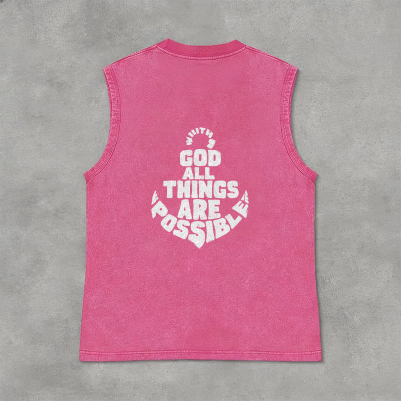 Christianartworkshop Mit Gott ist alles möglich Anchor Unisex-Tanktop (gewaschen) - image 19