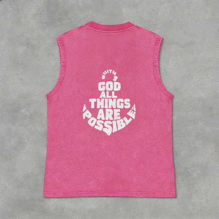 Christianartworkshop Mit Gott ist alles möglich Anchor Unisex-Tanktop (gewaschen) - image 19