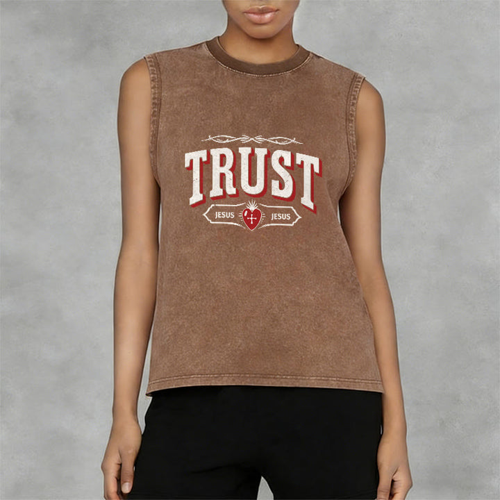 Christianartworkshop „Vertraue Jesus – Heiliges Herz“-Unisex-Tanktop (gewaschen) - image 13