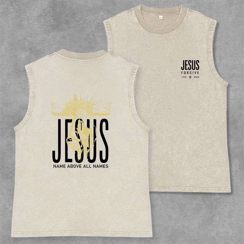 Christianartworkshop Unisex-Tanktop mit Aufdruck „Jesus Name Above All Names“ - Beige - 2XL - image 7