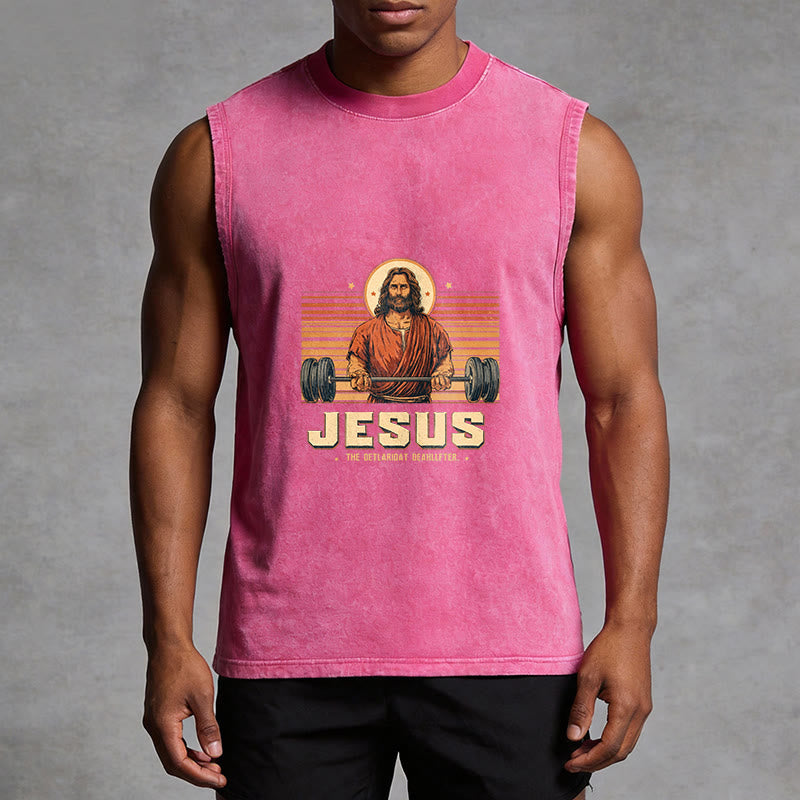 Christianartworkshop Jesus Deadlifter Glaubensbekenntnis Unisex-Tanktop - image 10