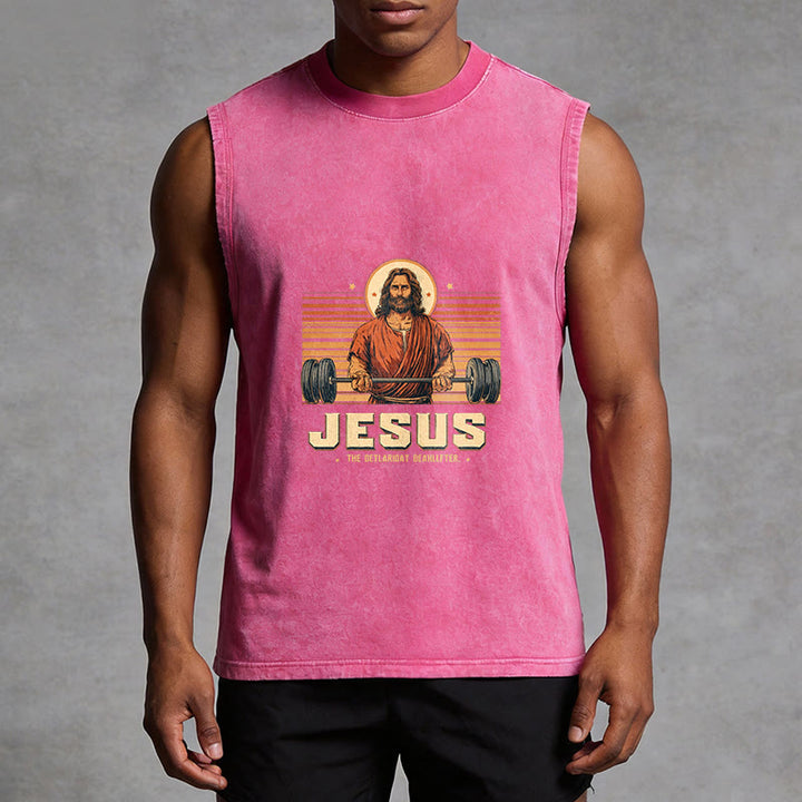 Christianartworkshop Jesus Deadlifter Glaubensbekenntnis Unisex-Tanktop - image 10